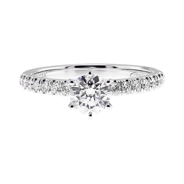 14K White Gold 0.93ctw RBC Diamond Tiffany Style Engagement Ring Fishtail Shank Sz 6.5 Raleigh Diamond Fine Jewelry Raleigh, NC