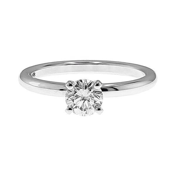 14K White Gold 0.53ctw L/I1 VG-VG-none Tiffany Style RBC Solitaire Diamond Engagement Ring Sz 6 Raleigh Diamond Fine Jewelry Raleigh, NC