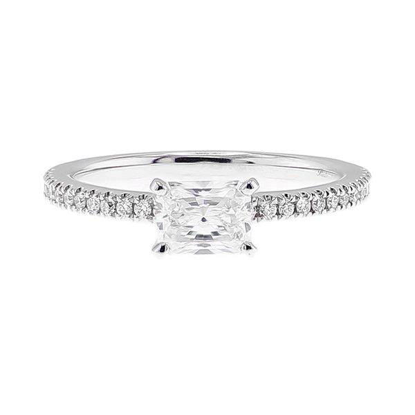 14K White Gold 0.72ct H/VS1 Radiant Diamond Semi 0.14ctw Ladies Engagement Ring Sz 6 Raleigh Diamond Fine Jewelry Raleigh, NC