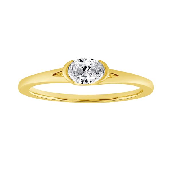 14K Yellow Gold 0.321cttw G/SI1 Oval Diamond East-West Channel Set Ring Size 6.5 Raleigh Diamond Fine Jewelry Raleigh, NC