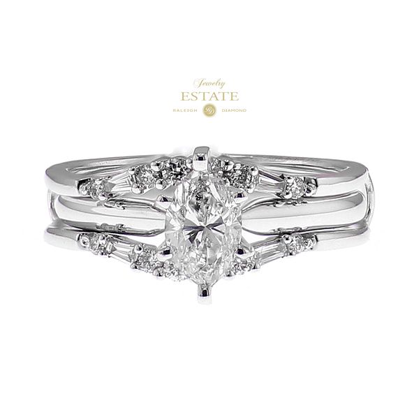 Estate 14K White Gold 0.96ct J-K/I1 Marquise Diamond Wedding Set Sz 8.5 Raleigh Diamond Fine Jewelry Raleigh, NC