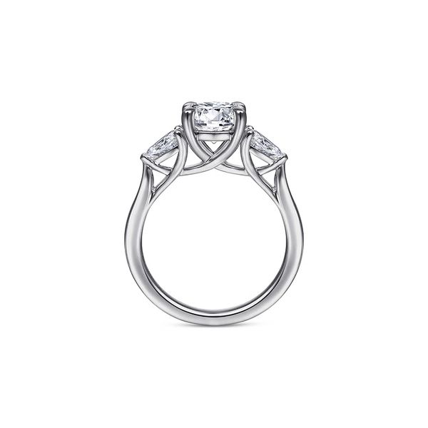 14K White Gold PS-0.39ctw G-H/SI 3-Stone Diamond Semi-mount Ring Size 6.5 Image 3 Raleigh Diamond Fine Jewelry Raleigh, NC