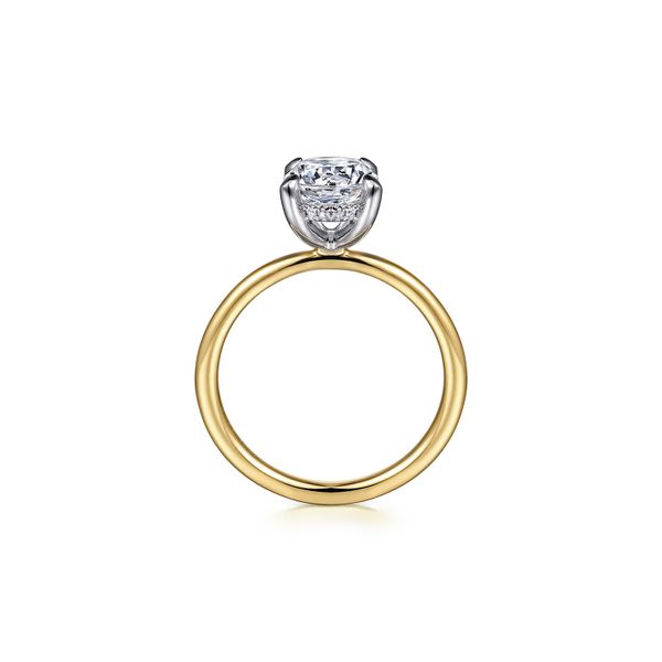 14K White & Yellow Gold 0.06ctw G-H/SI RBC Hidden Halo Diamond Engagement Ring Size 6.5 Image 3 Raleigh Diamond Fine Jewelry Raleigh, NC