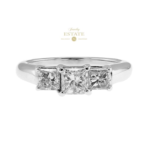 Estate White Gold 1.35ctw J-K/I1 Diamond 3-Stone Princess Engagement Ring Sz 7 - AS-IS Raleigh Diamond Fine Jewelry Raleigh, NC