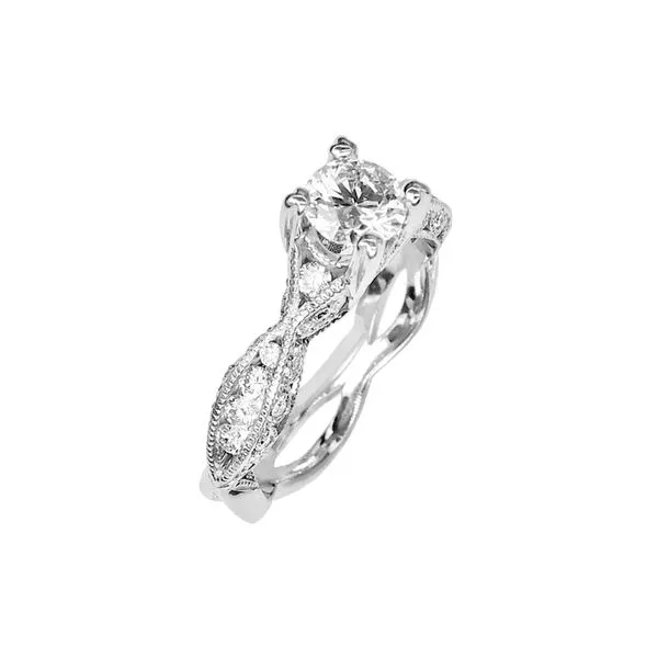 Estate Tacori Diamond Engagement Ring 18k White Gold Image 2 Raleigh Diamond Fine Jewelry Raleigh, NC