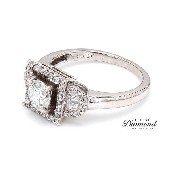 Estate 14K White Gold Diamond Halo Engagement Ring 0.15 CTW Image 2 Raleigh Diamond Fine Jewelry Raleigh, NC