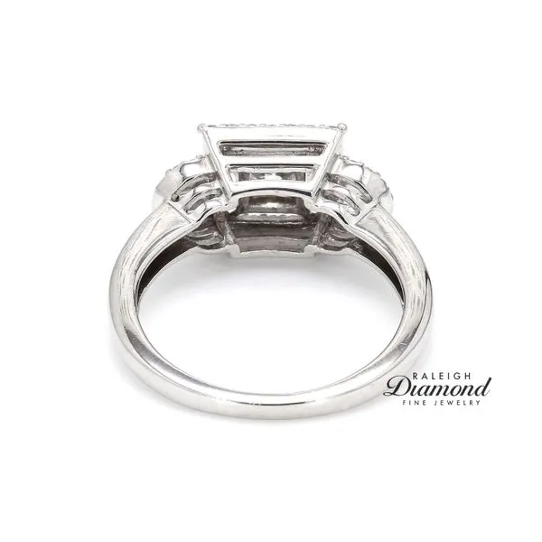 Estate 14K White Gold Diamond Halo Engagement Ring 0.15 CTW Image 3 Raleigh Diamond Fine Jewelry Raleigh, NC
