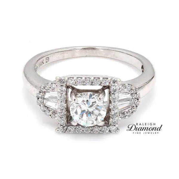 Estate 14K White Gold Diamond Halo Engagement Ring 0.15 CTW Raleigh Diamond Fine Jewelry Raleigh, NC