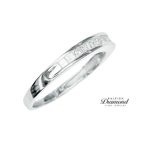 Estate 14k White Gold 1/2ctw Diamond Channel Band Image 2 Raleigh Diamond Fine Jewelry Raleigh, NC