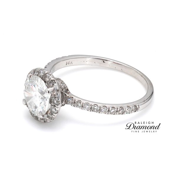 Estate 14K White Gold Engagement Ring with Diamonds Image 2 Raleigh Diamond Fine Jewelry Raleigh, NC
