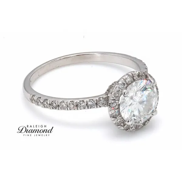 Estate 14K White Gold Engagement Ring with Diamonds Image 4 Raleigh Diamond Fine Jewelry Raleigh, NC