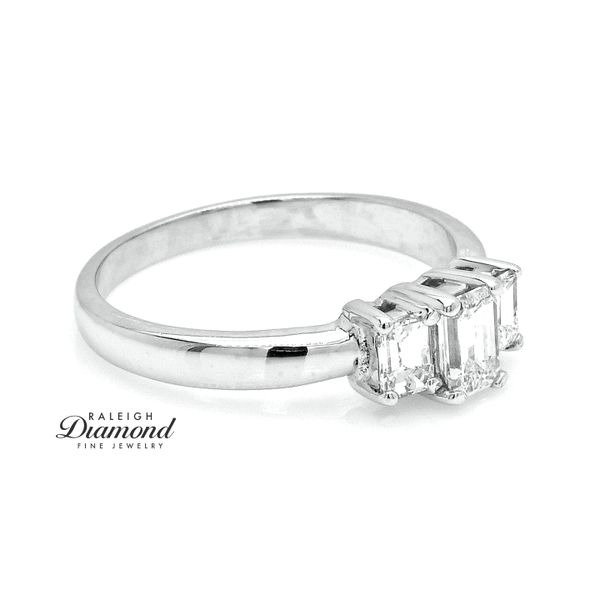 Estate Platinum Three Stone Ring with 0.90ctw Diamonds Image 3 Raleigh Diamond Fine Jewelry Raleigh, NC