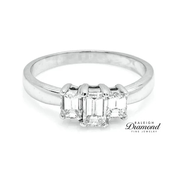 Estate Platinum Three Stone Ring with 0.90ctw Diamonds Raleigh Diamond Fine Jewelry Raleigh, NC