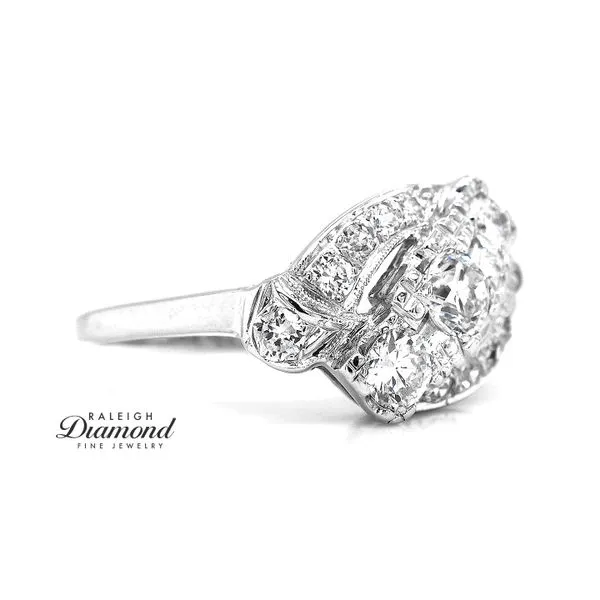 Estate 14K White Gold 1.25ctw Vintage Bypass Diamond Cocktail Ring Image 3 Raleigh Diamond Fine Jewelry Raleigh, NC