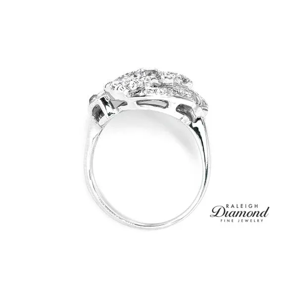 Estate 14K White Gold 1.25ctw Vintage Bypass Diamond Cocktail Ring Image 4 Raleigh Diamond Fine Jewelry Raleigh, NC