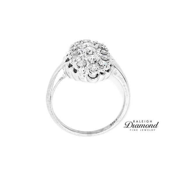 Estate Vintage Cluster Diamond Ring 14k White Gold 0.85 CTW Image 3 Raleigh Diamond Fine Jewelry Raleigh, NC