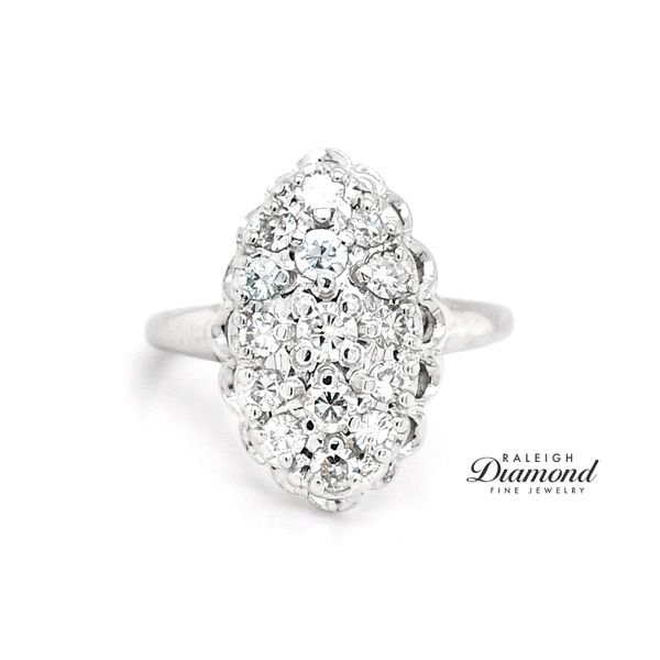 Estate Vintage Cluster Diamond Ring 14k White Gold 0.85 CTW Raleigh Diamond Fine Jewelry Raleigh, NC