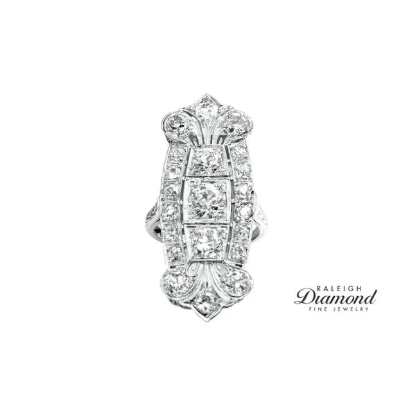 Estate Platinum 3.00cttw Vintage Diamond Panel Engagement Ring Raleigh Diamond Fine Jewelry Raleigh, NC