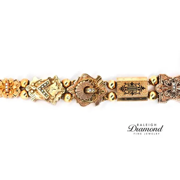 Estate Victorian Era Pearl Bracelet 14k Yellow Gold 8