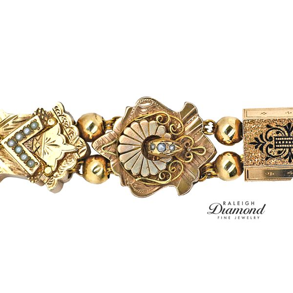 Estate Victorian Era Pearl Bracelet 14k Yellow Gold 8