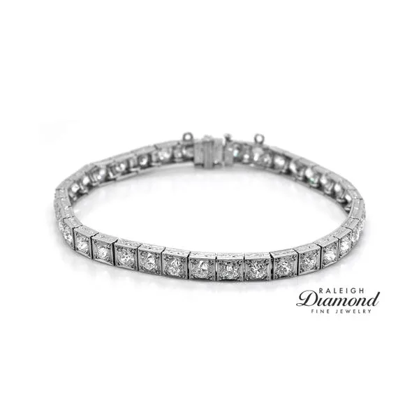 Estate Platinum 7.00ctw Diamond Tennis Bracelet Image 3 Raleigh Diamond Fine Jewelry Raleigh, NC