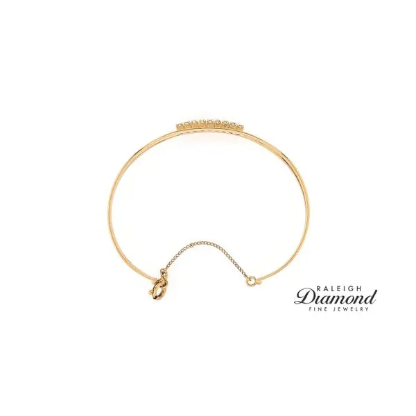 Estate Vintage Cuff Bracelet with Diamond Accents 18k Yellow Gold Image 3 Raleigh Diamond Fine Jewelry Raleigh, NC