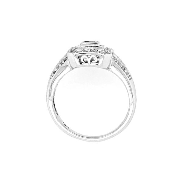 Diamond Cluster Style Engagement Ring in 14k White Gold Image 3 Raleigh Diamond Fine Jewelry Raleigh, NC
