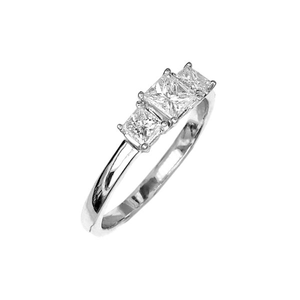 Princess Cut Diamond Three Stone Ring in Platinum Image 2 Raleigh Diamond Fine Jewelry Raleigh, NC
