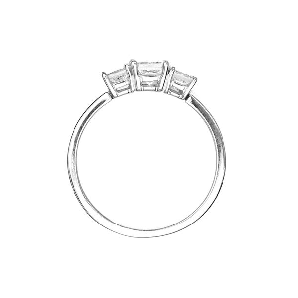 Princess Cut Diamond Three Stone Ring in Platinum Image 3 Raleigh Diamond Fine Jewelry Raleigh, NC