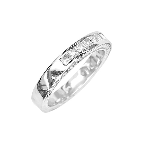 Estate 14k White Gold 3/4CTW Diamond Channel Band Image 2 Raleigh Diamond Fine Jewelry Raleigh, NC