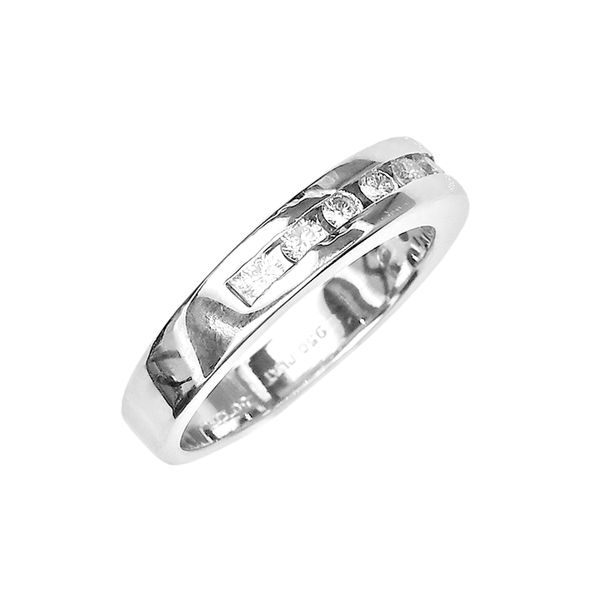 Wide Diamond Channel Set Band in Platinum Image 2 Raleigh Diamond Fine Jewelry Raleigh, NC