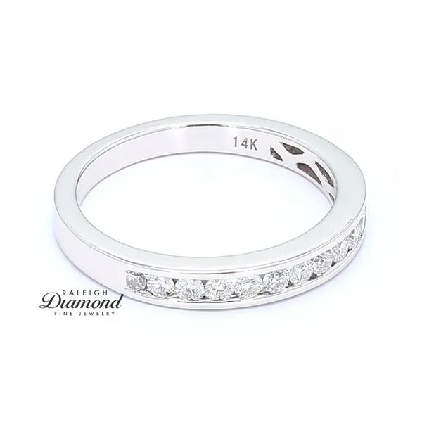 14K White Gold Channel Set Diamond Wedding Band 0.35 CTW Image 3 Raleigh Diamond Fine Jewelry Raleigh, NC