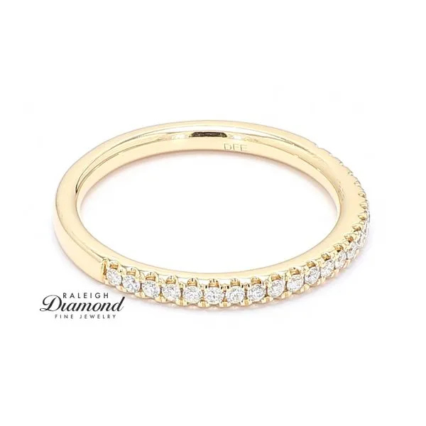 14K Yellow Gold French Set Diamond Wedding Band 0.20CTW Image 3 Raleigh Diamond Fine Jewelry Raleigh, NC