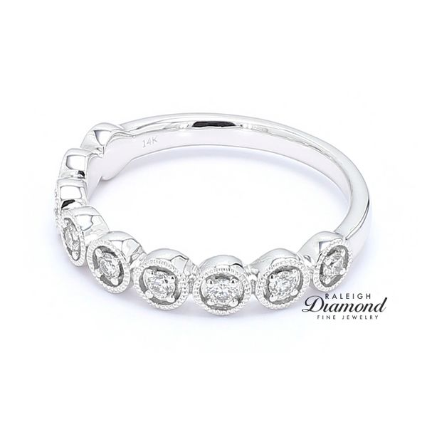 14K White Gold Fancy Diamond Wedding Band 0.25cttw Image 2 Raleigh Diamond Fine Jewelry Raleigh, NC