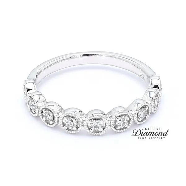 14K White Gold Fancy Diamond Wedding Band 0.25cttw Raleigh Diamond Fine Jewelry Raleigh, NC