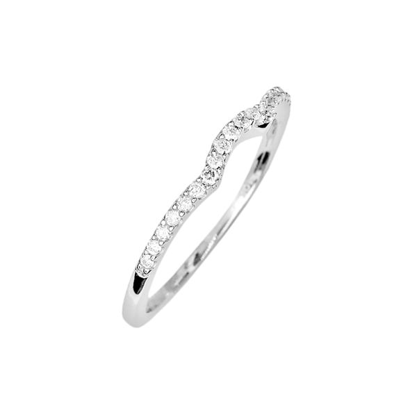 Estate 14k White Gold Diamond Contour Band Image 2 Raleigh Diamond Fine Jewelry Raleigh, NC