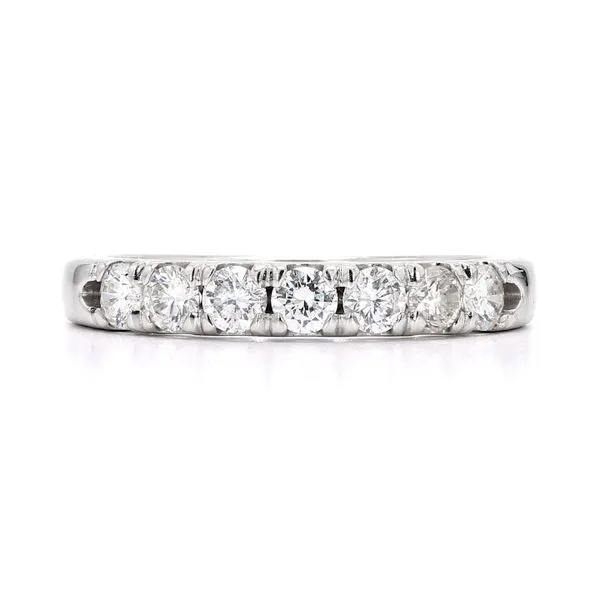 14K White Gold 0.56ctw 7-Stone Diamond Fishtail Wedding French Setting Band Raleigh Diamond Fine Jewelry Raleigh, NC