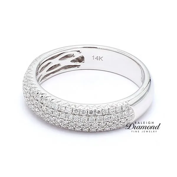 14K White Gold half-anniversary band with Diamonds 0.50ctw Image 2 Raleigh Diamond Fine Jewelry Raleigh, NC