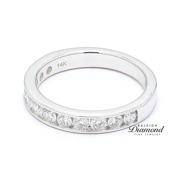 14K White Gold 0.75ctw Diamond Channel Band Raleigh Diamond Fine Jewelry Raleigh, NC