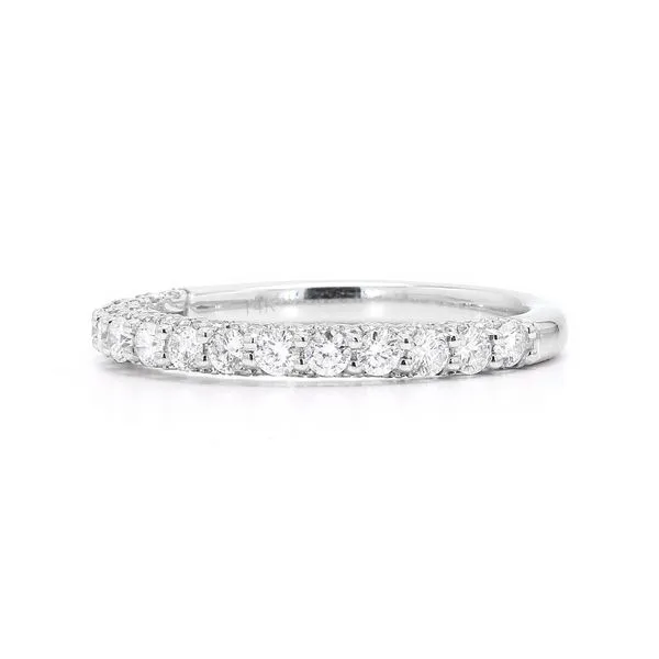 14K White Gold 0.75ctw French Set Diamond Wedding Band Image 2 Raleigh Diamond Fine Jewelry Raleigh, NC