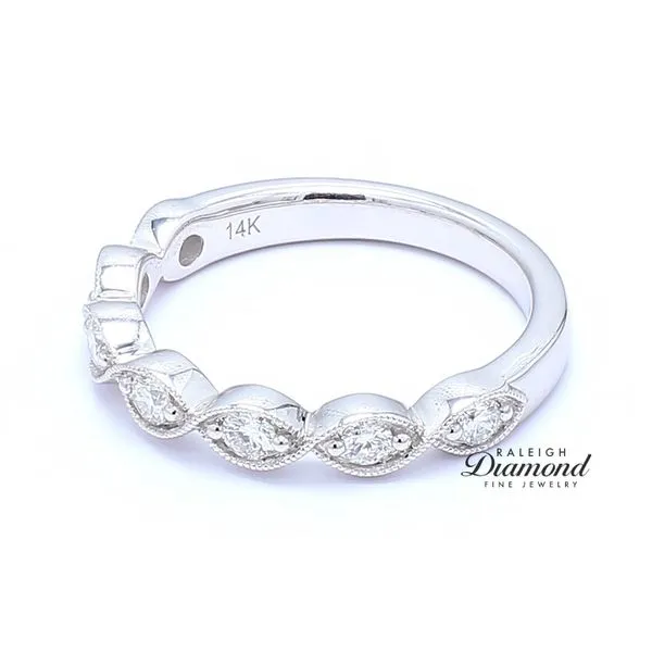 14K White Gold 0.34ctw Marquise Shaped Diamond Wedding Band Image 2 Raleigh Diamond Fine Jewelry Raleigh, NC
