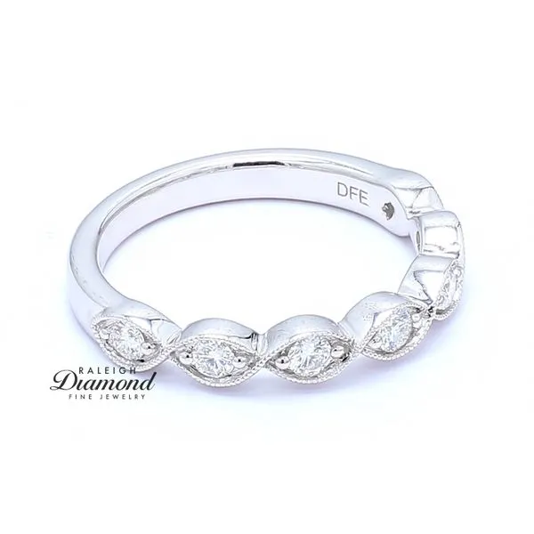 14K White Gold 0.34ctw Marquise Shaped Diamond Wedding Band Image 3 Raleigh Diamond Fine Jewelry Raleigh, NC