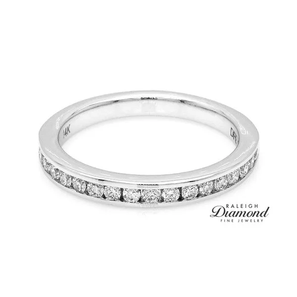 14K White Gold 0.34ctw  Channel Set Diamond Wedding Band Image 2 Raleigh Diamond Fine Jewelry Raleigh, NC