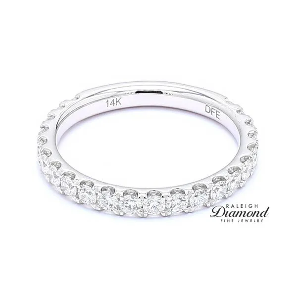 14K White Gold 0.75ctw French Set Diamond Wedding Band Image 2 Raleigh Diamond Fine Jewelry Raleigh, NC