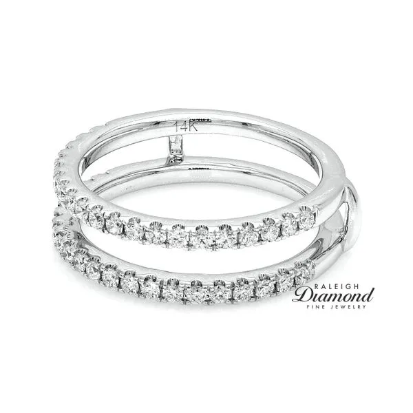14K White Gold Jacket Style Wedding Band Diamonds 0.53 CTW Image 2 Raleigh Diamond Fine Jewelry Raleigh, NC