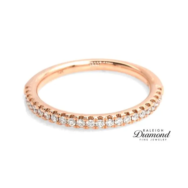 14K Rose Gold 0.20ctw Slim French Set Diamond Wedding Band Raleigh Diamond Fine Jewelry Raleigh, NC