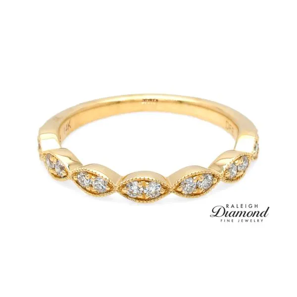 Diamonds Forever USA Vintage Style Diamond Wedding Band 14k Yellow Gold 0.25cttw Raleigh Diamond Fine Jewelry Raleigh, NC