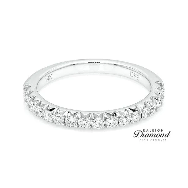 14K White Gold 0.40ctw French Set  Diamond Wedding Band Image 2 Raleigh Diamond Fine Jewelry Raleigh, NC