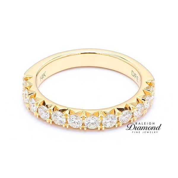 14K Yellow Gold 0.78ctw  French Set Diamond Wedding Band Image 2 Raleigh Diamond Fine Jewelry Raleigh, NC