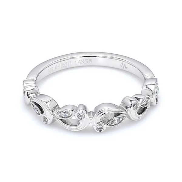 14K White Gold 0.06ctw Lavie Round Diamond Matching Wedding Band Image 2 Raleigh Diamond Fine Jewelry Raleigh, NC